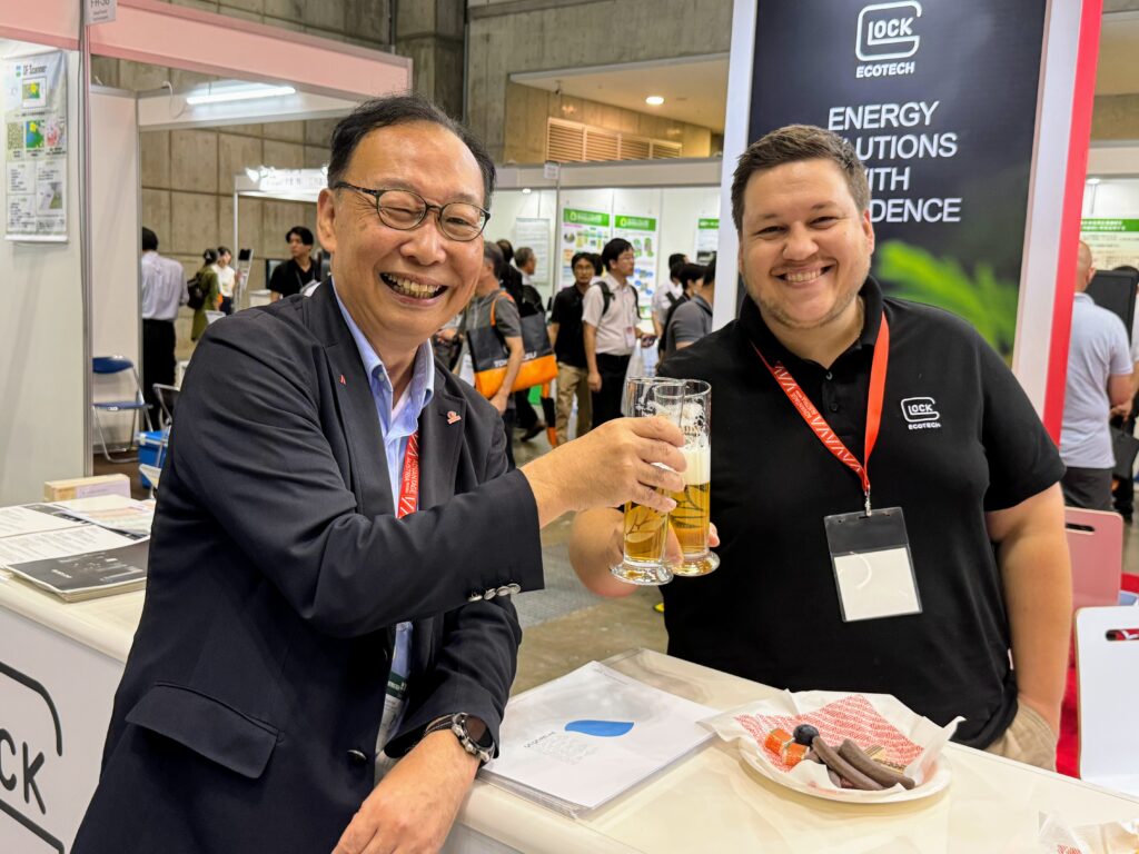 Peo-Bio president with a GLOCK ECOTECH representative at BIOMASS EXPO